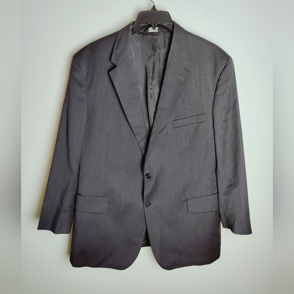 Jos. A. Bank Men's Gray Wool 2 Button Sport Coat Suit Jacket Blazer, Sz 46R